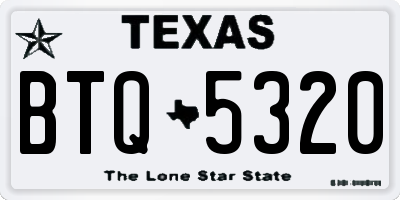 TX license plate BTQ5320