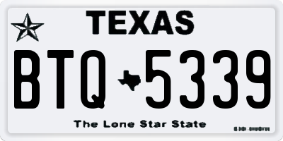 TX license plate BTQ5339