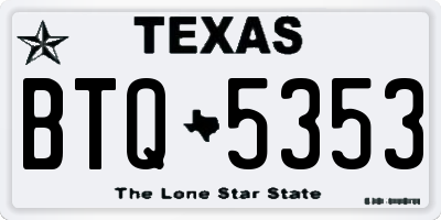 TX license plate BTQ5353