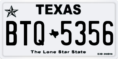 TX license plate BTQ5356