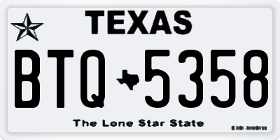 TX license plate BTQ5358