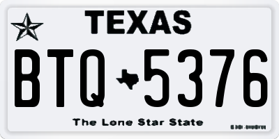 TX license plate BTQ5376