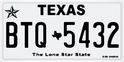 TX license plate BTQ5432