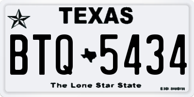 TX license plate BTQ5434