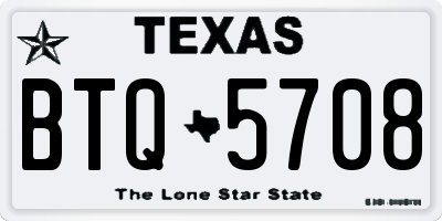 TX license plate BTQ5708