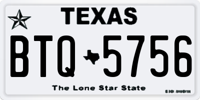 TX license plate BTQ5756