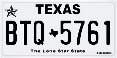 TX license plate BTQ5761