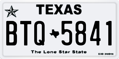TX license plate BTQ5841