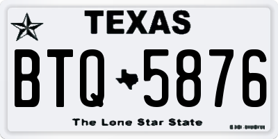 TX license plate BTQ5876
