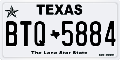 TX license plate BTQ5884
