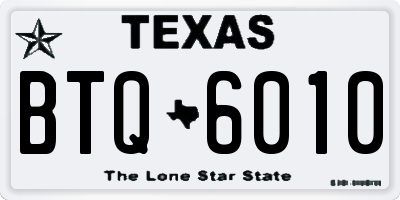 TX license plate BTQ6010