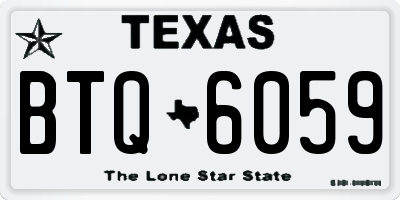 TX license plate BTQ6059