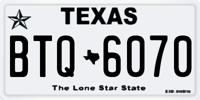 TX license plate BTQ6070