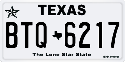TX license plate BTQ6217