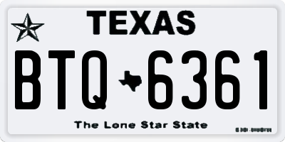 TX license plate BTQ6361