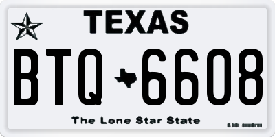 TX license plate BTQ6608