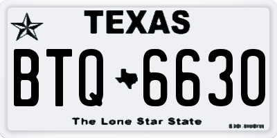 TX license plate BTQ6630