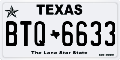 TX license plate BTQ6633