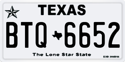 TX license plate BTQ6652