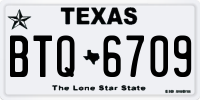 TX license plate BTQ6709
