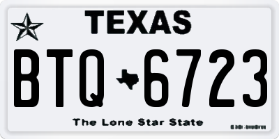 TX license plate BTQ6723