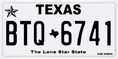 TX license plate BTQ6741