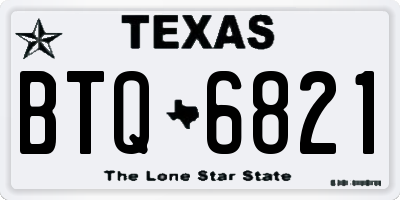 TX license plate BTQ6821