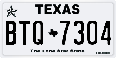 TX license plate BTQ7304