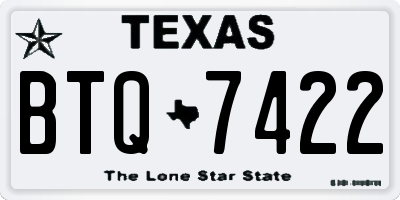 TX license plate BTQ7422