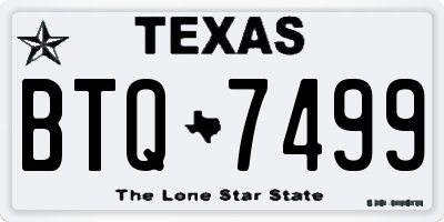 TX license plate BTQ7499
