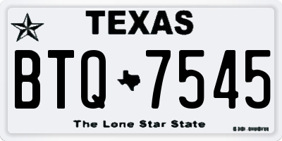 TX license plate BTQ7545