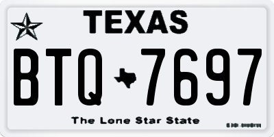 TX license plate BTQ7697