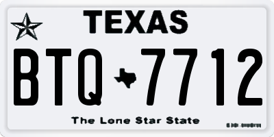 TX license plate BTQ7712