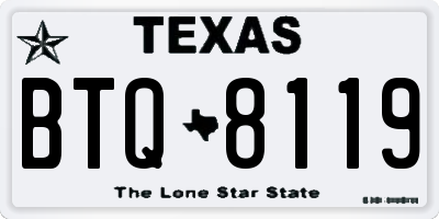 TX license plate BTQ8119