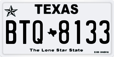 TX license plate BTQ8133