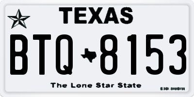 TX license plate BTQ8153