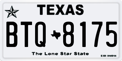 TX license plate BTQ8175
