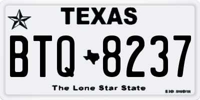 TX license plate BTQ8237