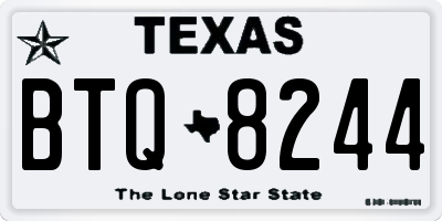 TX license plate BTQ8244