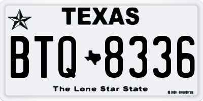 TX license plate BTQ8336