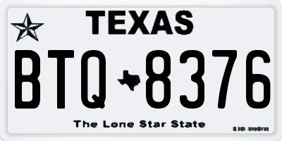 TX license plate BTQ8376