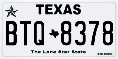 TX license plate BTQ8378