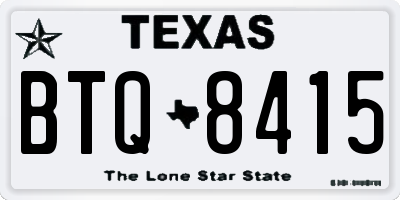 TX license plate BTQ8415