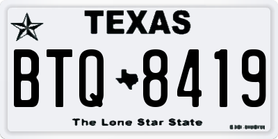 TX license plate BTQ8419