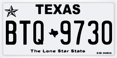 TX license plate BTQ9730