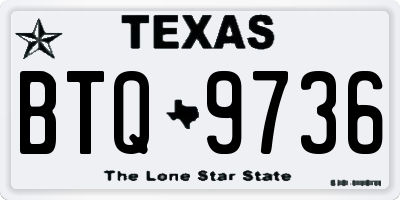 TX license plate BTQ9736