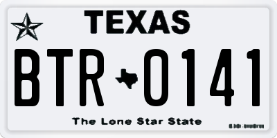 TX license plate BTR0141