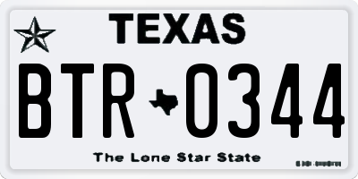 TX license plate BTR0344