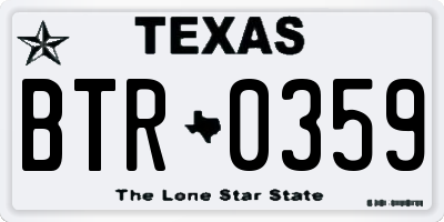 TX license plate BTR0359