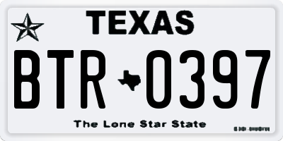 TX license plate BTR0397